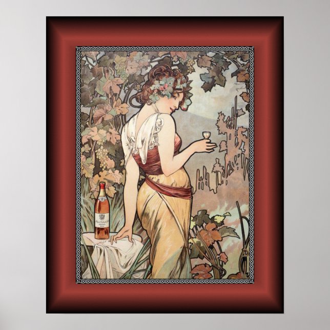 Alphonse Mucha ~ Affiche Cognac ~ Cognac Poster ~ (Frente)