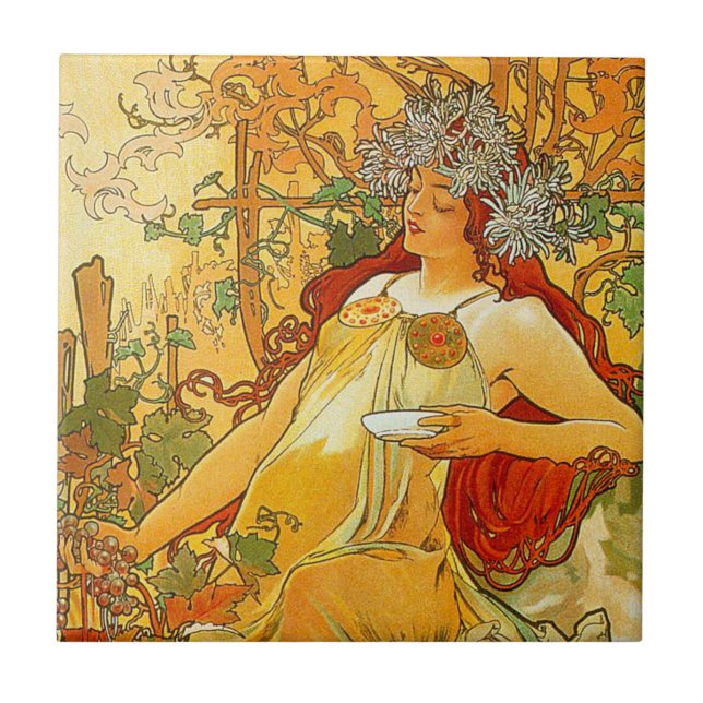 Alphonse Mucha Art Nouveau Autumn (Frente)
