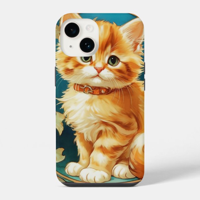 Alphonse Mucha Art Nouveau Cat (Verso)