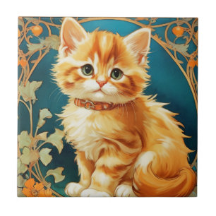 Alphonse Mucha Art Nouveau Cat