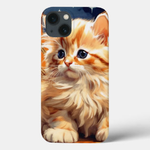 Alphonse Mucha Art Nouveau Orange Cat