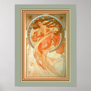 Alphonse Mucha Art Nouveau Poster 12 x 16