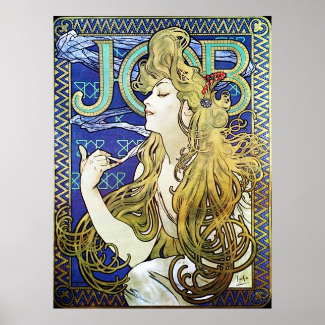Alphonse Mucha Art Nouveau Poster de propaganda (Frente)