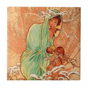 Alphonse Mucha Art Nouveau Winter