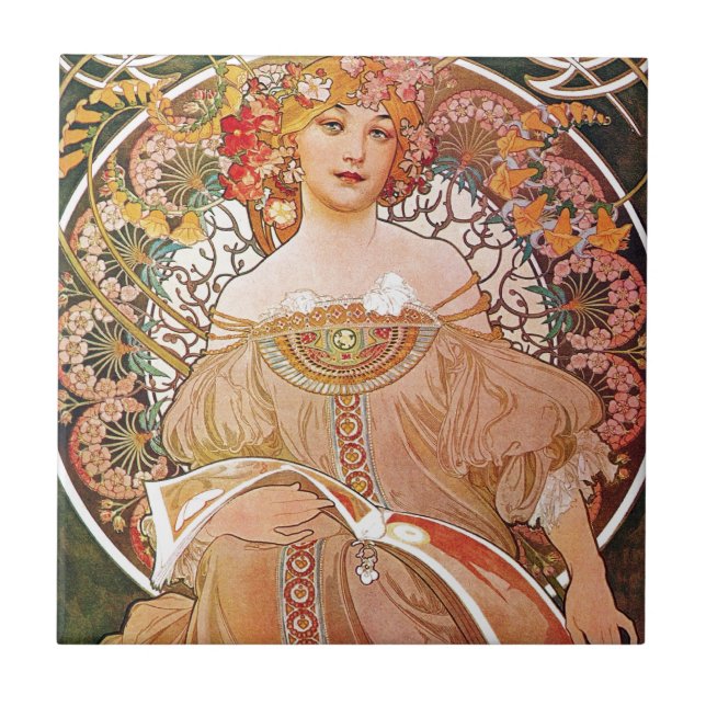 Alphonse Mucha Daydrey Art Nouveau Lady (Frente)