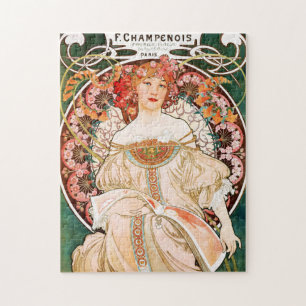 Alphonse Mucha F. Quebra-cabeça Champenois