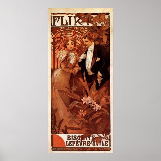 Alphonse Mucha Flirt Poster (Frente)