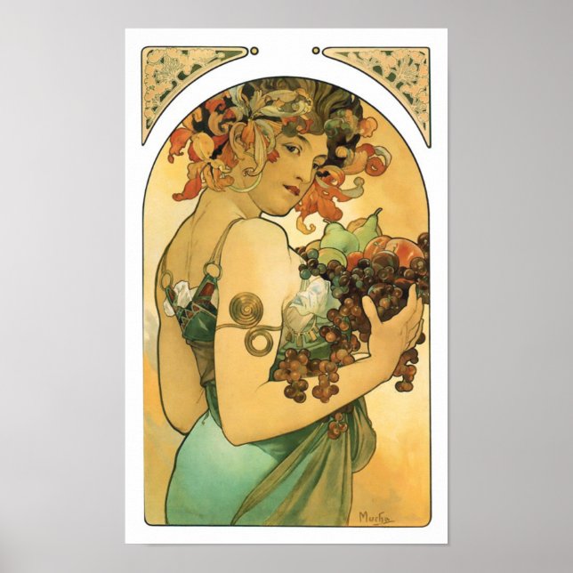 Alphonse Mucha ~ Fruit ( 1897 ) Poster (Frente)