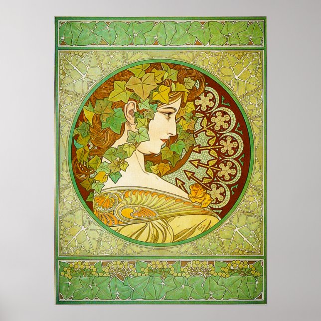 Alphonse Mucha Laurel Poster (Frente)