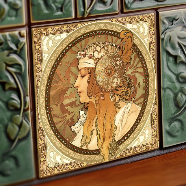 Alphonse Mucha Mulher Retrato Art Nouveau Vintage (Criador carregado)