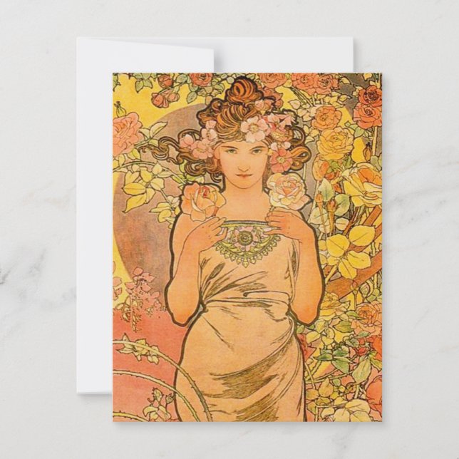 Alphonse Mucha os convites do rosa (Frente)