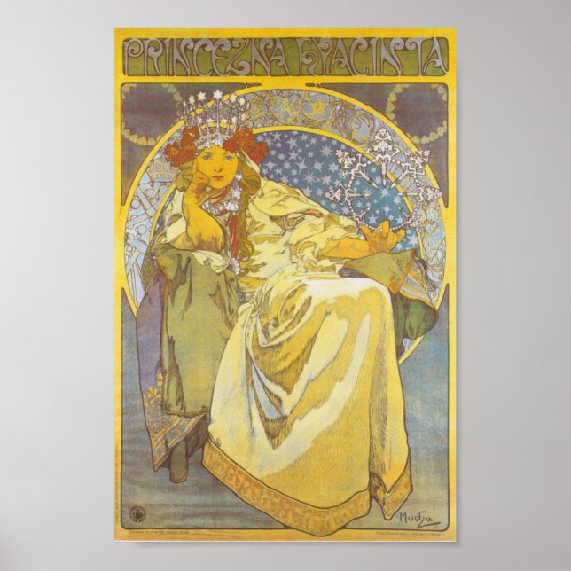 Alphonse Mucha - Princesa Hyacint Impressão (Frente)