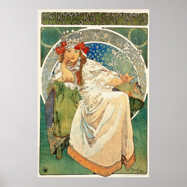Alphonse Mucha Princess Hyacinth Poster (Frente)