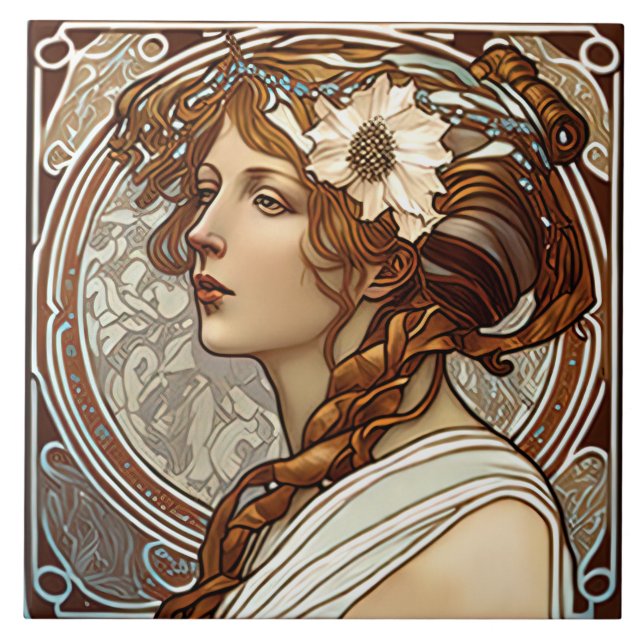 Alphonse Mucha Sarah Bernhardt Art Nouveau Cerâmic (Frente)