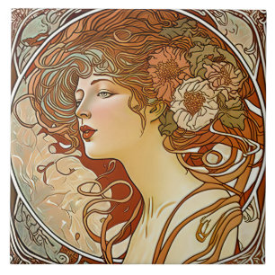 Alphonse Mucha Sarah Bernhardt Art Nouveau Cerâmic