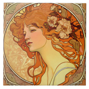 Alphonse Mucha Sarah Bernhardt Art Nouveau Cerâmic