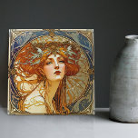 Alphonse Mucha Sarah Bernhardt Art Nouveau Cerâmic<br><div class="desc">Bem-vindo a CreaTile! Aqui vocês encontrarão designs de azulejo feitos à mão que eu pessoalmente fiz e fiz para vintage azulejos de cerâmica e de argila de porcelana, manchados ou naturais. Eu adoro azulejo e produtos cerâmicos, esperando que você possa transformar sua casa em algo que você gosta de visitar...</div>