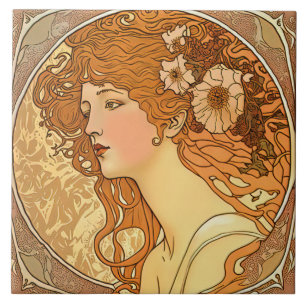 Alphonse Mucha Sarah Bernhardt Art Nouveau Cerâmic