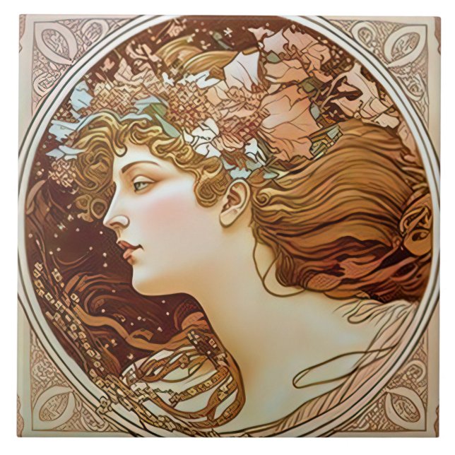 Alphonse Mucha Sarah Bernhardt Art Nouveau Cerâmic (Frente)