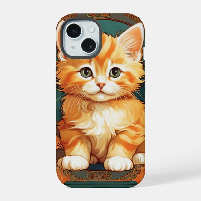 Alphonse Mucha Style Orange Cat (Verso)