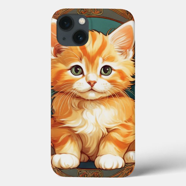 Alphonse Mucha Style Orange Cat (Verso)