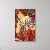 Alphonse Mucha Vintage Bicycle Canvas