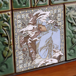 Alphonse Mucha Winter 4Seasons Art Nouveau Vintage