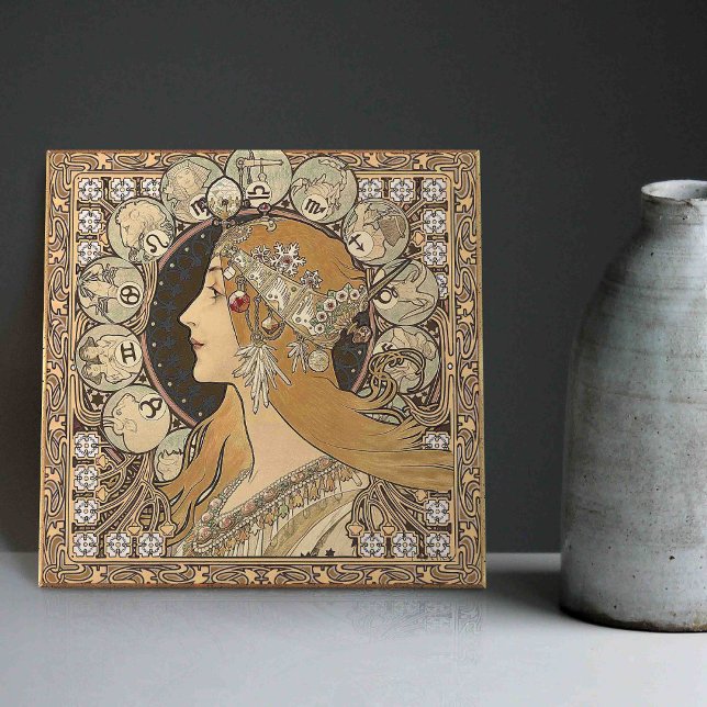 Alphonse Mucha ZODIAC 1896 Art Nouveau Vintage (Criador carregado)