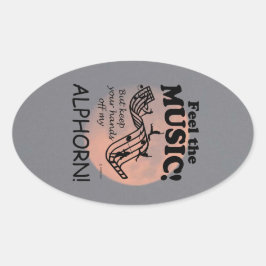 Alphorn Sente O Adesivo De Oval De Música