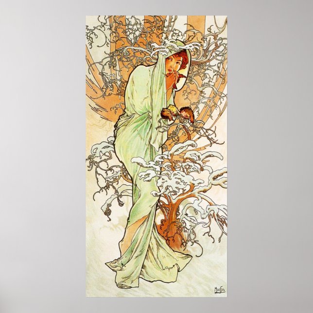 Alpohnse Mucha Winter Poster (Frente)