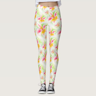 Alstroemeria floral lírio peruano legging