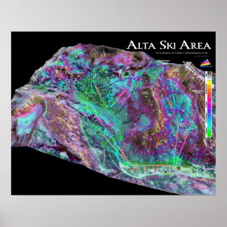 Alta área de esqui 3dSkiMaps Poster