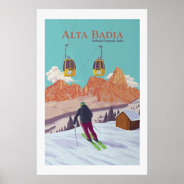 Alta Badia Ski Resort Poster (Frente)