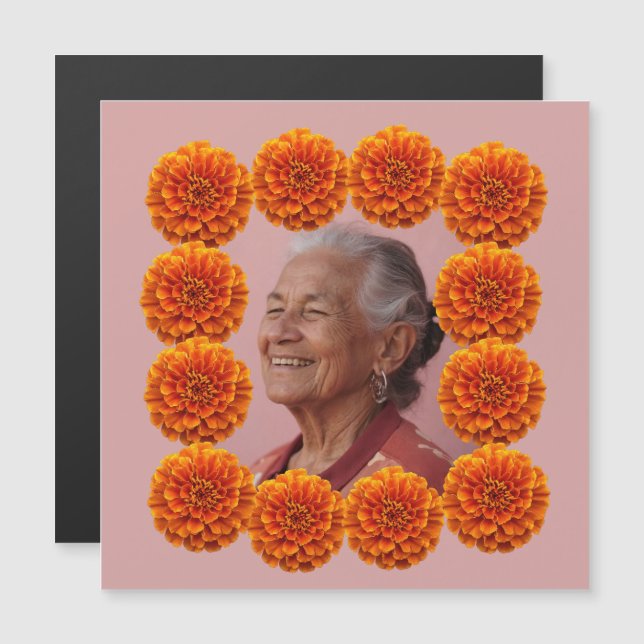 Altar de Ofrenda Cempasúchil Foto Personalizada (Frente/Verso)