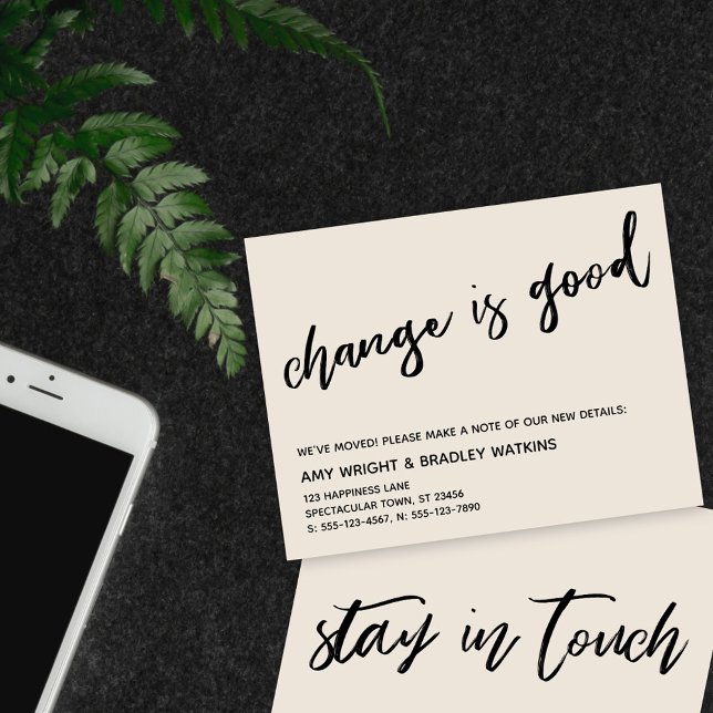 Alteração casual é bom Creme Novo Cartão de Endere (Criador carregado)