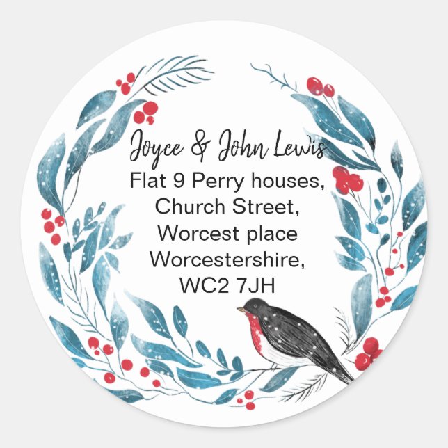 Alteração da coroa do adesivo de endereços (Frente)