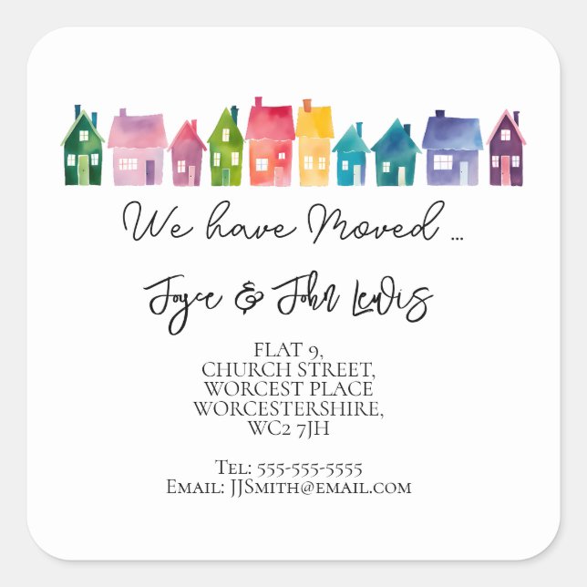 Alteração da etiqueta do endereço (Frente)