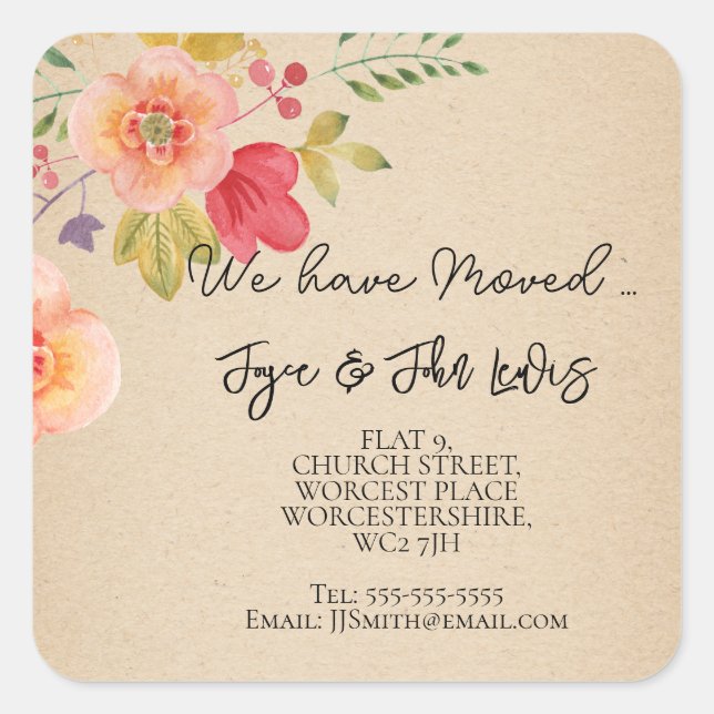 Alteração da etiqueta do endereço (Frente)