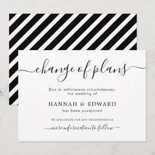 Alteração de Planos  Anúncio de casamento adiad