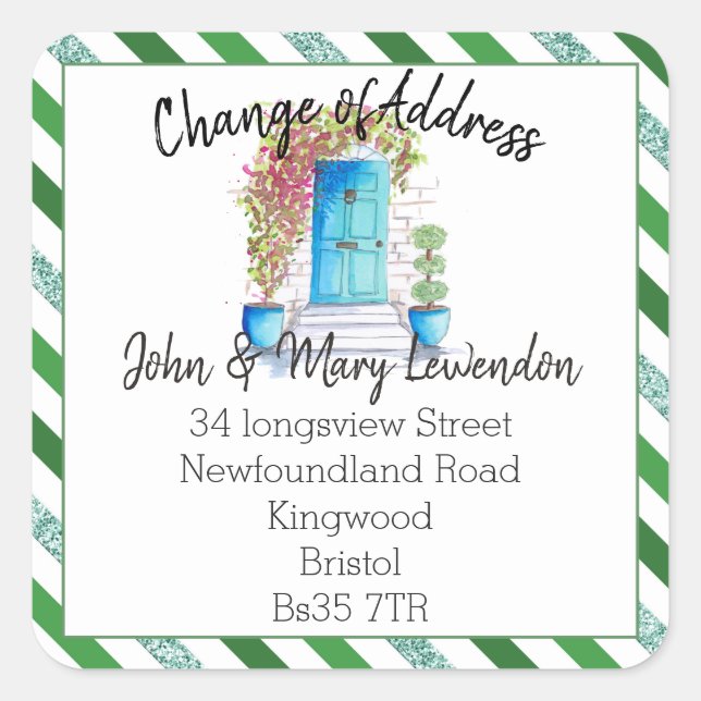 Alteração do adesivo de endereço azul da porta fro (Frente)