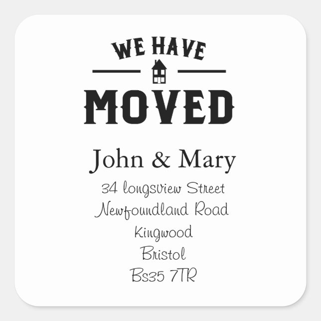 Alteração do adesivo de endereço preto e branco (Frente)