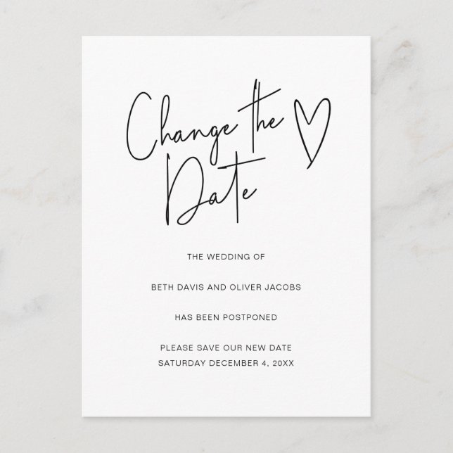 Alterar a Data Alteração de Planos Convite Simples (Frente)