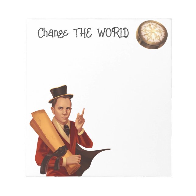 Alterar o Mundo Steampunk Bloco de Notas (Frente)