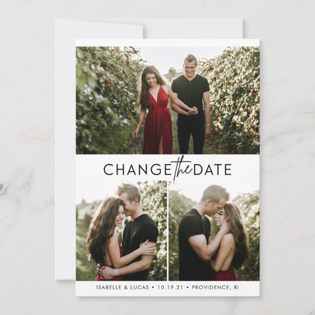 Altere o cartão de data com fotos (Frente)