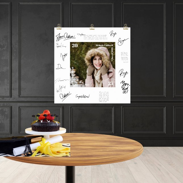 Alternativa de Livro de Visitas para Poster de Fot (Make your graduation party memorable with this guest book alternative sign. A wonderful keepsake.)