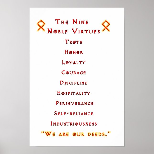 Alternativo Nine Noble Virtude Poster (Frente)