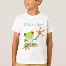 Alto Cinco Camisas de Sapo cor-de-laranja e azul