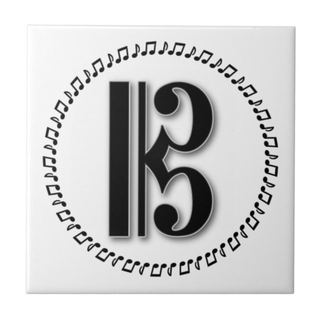 Alto ou Tenor Clef Music Note Design C Clef (Frente)