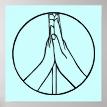 Alto Sinal de Cinco Posters de Mãos de Paz