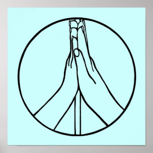 Alto Sinal de Cinco Posters de Mãos de Paz